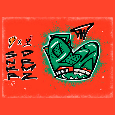 Jordan VI Green Suede Gatorade x _SNKRDRMZ design illustration