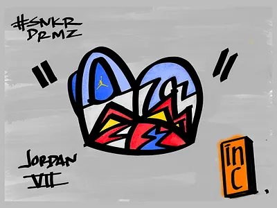 Jordan VII 'Olympic' x _SNKRDRMZ design illustration