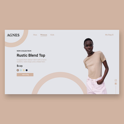 Agnes - Clothing Product Page branding clothing figma minimal shopping