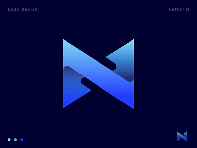 Letter N a b c d e f g h i j k l m n abstract blue branding creative design letter logo letter n lettering lettermark logo logo design logo designer mark vector