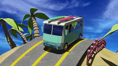 OLD PROVIDENCE SOUND LANDSCAPE 2021 3d animation graphic design hippie loop love motion graphics music peace van