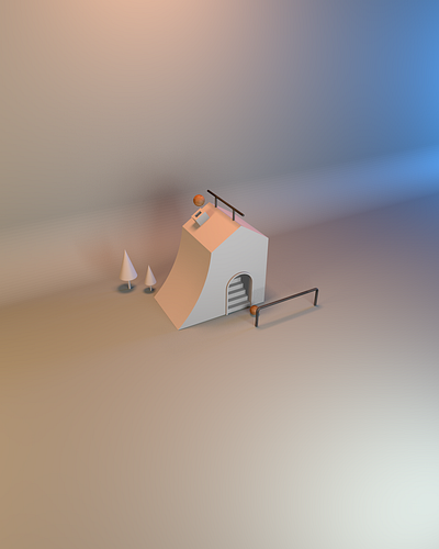 House of skateboard 3d 4d art cinema4d design house illustration maxon project skate