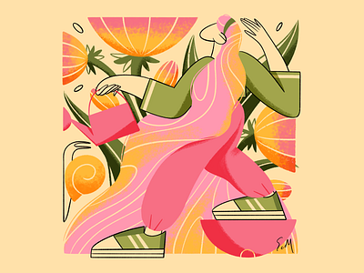 Watering charachter design draw dtiys illustration illustrator procreate square