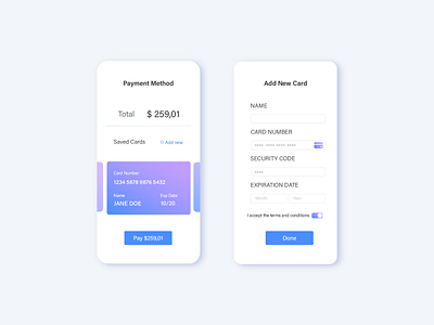 Payment Method | UI Daily Challenge 002 (Credit Card Checkout) app design branding dailyui dailyuichallenge ui ux