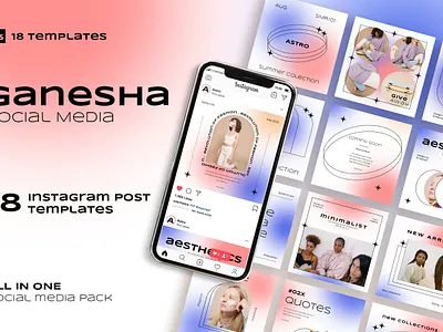 Aesthetic Gradient Instagram Posts & Stories 3d aesthetic animation branding clean corporate design graphic design illustration instagram instagram posts instagram stories logo modern motion graphics multipurpose presentation template website