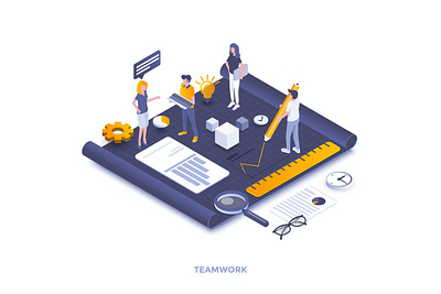 Teamwork 3d 3d animation 3d art 3d character 3d illustration animation app banner branding concept design flat graphic design illustration isometric landing page logo motion graphics page ui