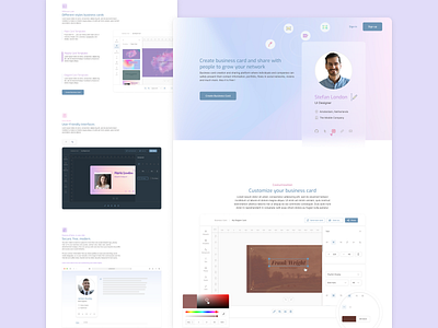 Heyvisit.me Homepage design edit editor glassmorphism gradient homepage landing page ui