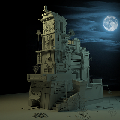 Wreckage Building 3D Model 3d art 3d visualization animation architecture graphic design motion