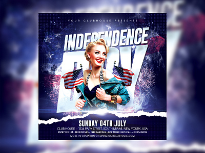 4th Of July Flyer 4th july 4th of july 4th of july flyer 4th of july party 4thofjuly america american american flag club club flyer club house flyer flyer template graphic design instagram love memorial spring summer usa