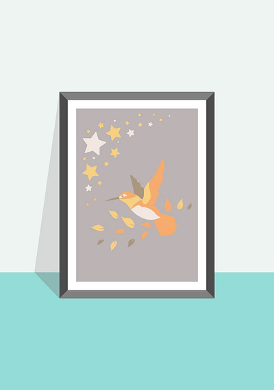 Hummingbird design flatdesign flatposter illustration vector