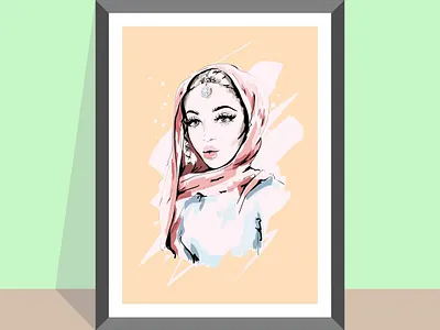 Arab Girl design flatdesign flatposter illustration