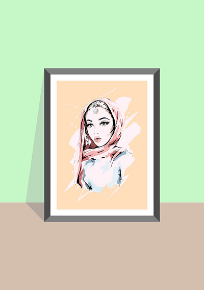 Arab Girl design flatdesign flatposter illustration