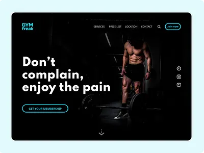 Gym Landing Page gym landingpage ui uidesign uidesigner ux webdesign
