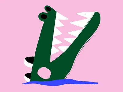36 days of type // letter V 36daysoftype alligator character characterdesign colourful croc design digitalillustration illustration illustrator textures type