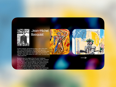 Artist Profile blur design glass horizontal layout museum profile uidesign web