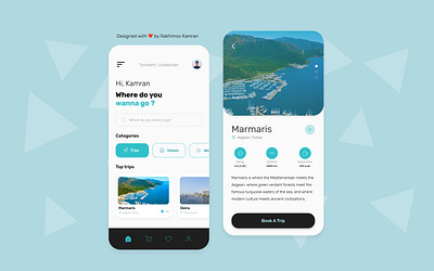 Travel Application app graphic design like mobile travel trip ui
