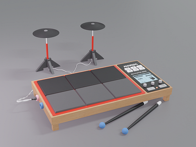 Drum Pad 3d blender lowpoly