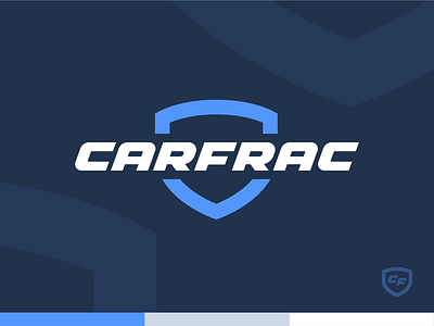 Carfrac Logo automotive badge branding car custom identity italic logo logotype mark shield typography vehicle