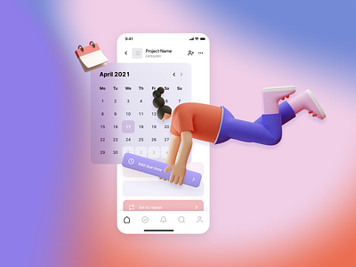 UI Concept 3d app clean concept design gradient illustration minimal ui