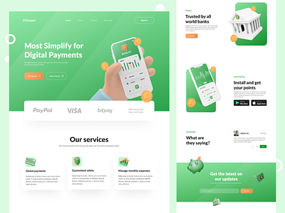 D'Dompet Finance App 💸 - UI Landing Page 3d app design dribbble dribbbleshot finance financial landingpage landingpagedesign mobile app mobileapp personalfinance ui ui ux uidesign uiux uiweb web webdesign