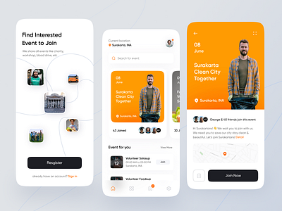 Event Finder Mobile App Exploration android app button card clean ui event event finder event organizer events finder flutter home screen ios mobile mobile app mobile ui onboarding social app startup workshop