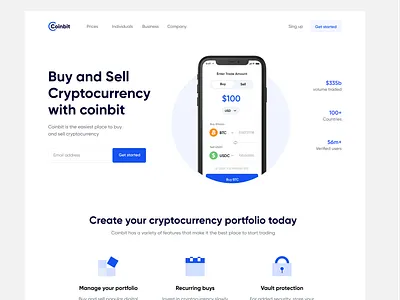 Coinbit _ Landing buy clean design sell ui ux web zihad