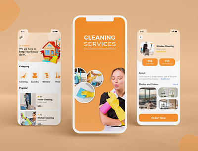 Cleaning Services App UI Design app app design app ui design cleaning services design graphic design illustration logo mobile mobile app mobile app design mobile ui product design ui uidesign