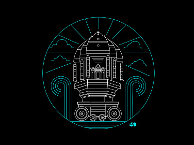 Landmark Series :: Valluvar Kottam 2d abstract adidhotre aditya dhotre chennai illustration illustrator landmark line line art madras minimal places strokes