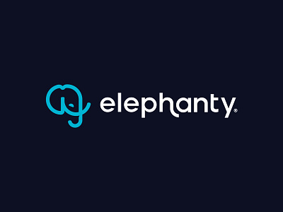 elephanty®️ animal branding design elephant graphic design icon illustration logo logo design logomark logotype mark minimal modern monogram monoline simple startup symbol typography