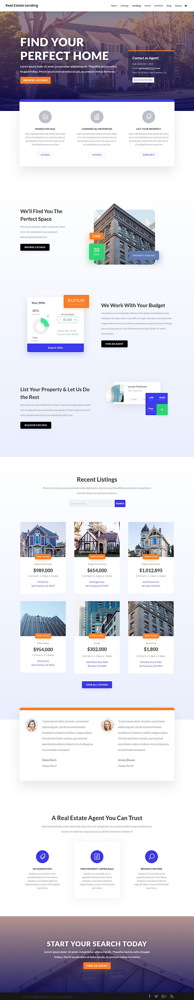 Real Estate Homepage branding design illustration logo typography ui ux