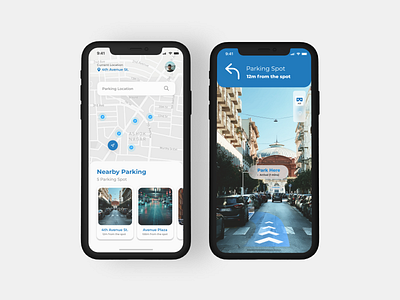 AR Parking App Concept ar parking car map mobile app parking parking app parking lot parking spot ui ux vehicle