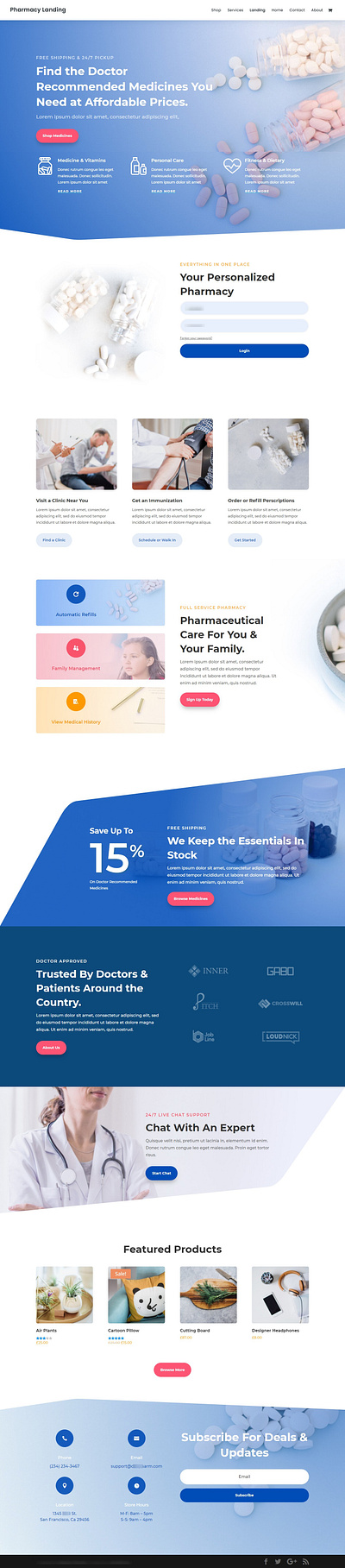 Website Design For Local Pharmacy branding design illustration logo typography ui ux