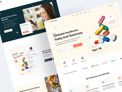 Online Pharmacy Landing Page anupdeb best dribbble shot creative grapeslab greapeslabteam online pharmacy online shop ui ux web design website