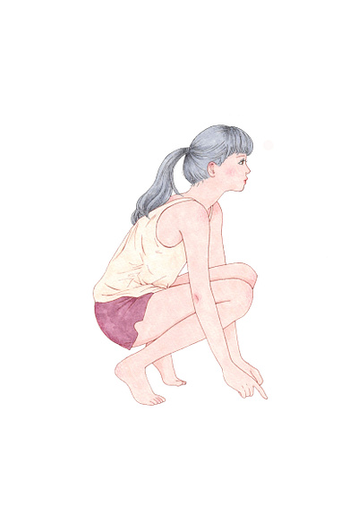 Crouching Woman drawing girl illustration woman