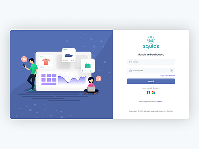 Squids - SaaS User Login branding business clean design design ecommerce figma graphic design illustration illustration art login login design login page saas software software as a service ui vector web design website website design