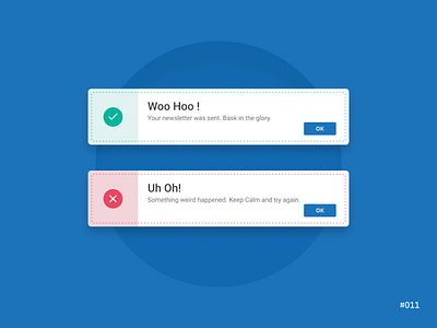 Flash Message | Modals 011 completed daily100uichallenge dailyui dailyuichallange dialogue box error error prompt flash messages modal prompt successfully done web