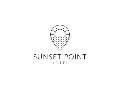 Sunset Point | Minimal Logo beach hotel beach resort logo design beach resort logo design free branding design flat graphic design hotel logo hotel minimalist logo logo logo design logo for hotels and resorts logo maker logo murah logos luxury resort logos minimalist logo mutassimalzeem nature resort logo vector