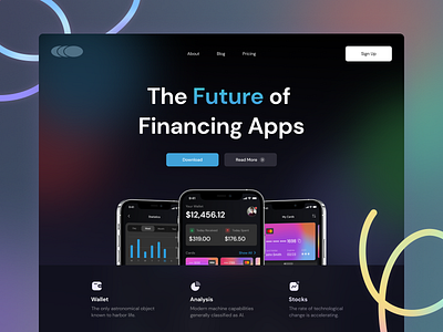 Financing App Landing Page Hero clean minimal ui design ux design web design website