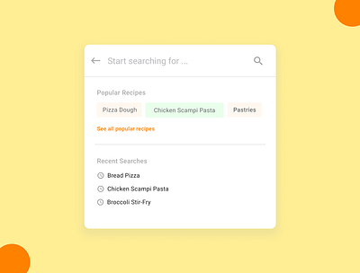 Search Recipes Feature chef cook design food food app recipes app search search feature search food search recipes search ui uidesign uiux ux