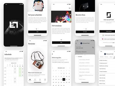 Photographer App app design design mobile app design onboarding photographer app splash screen ui ui ux design ux