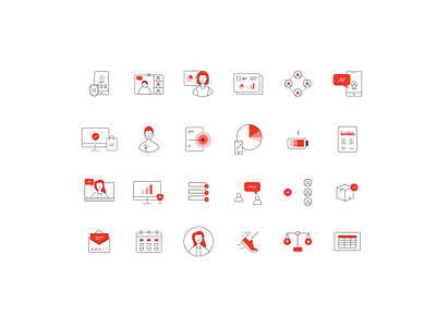 Firstbeat Iconography branding design icon iconography icons illustration minimal two colors vector