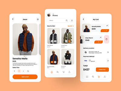 Ecommerce - Mobile Apps app apparel design ecommerce shoping ui ui design uiux uiuxdesign