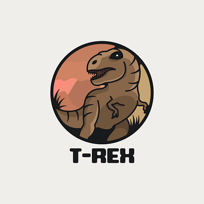 t-rex animals animation branding design flat illustration logo typography ui ux vector