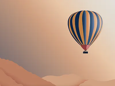 The Great Sand Sea, Egypt adventure artwork balloon desert digital illustration egypt great sand sea illustration landscape nature nature illustration nft nftart travel