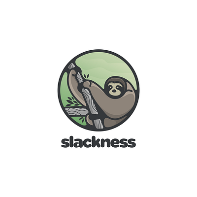 slackness animation branding design flat illustration logo sloth typography ui ux vector