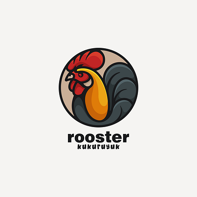 rooster animation branding design flat illustration logo morning rooster typography ui ux vector