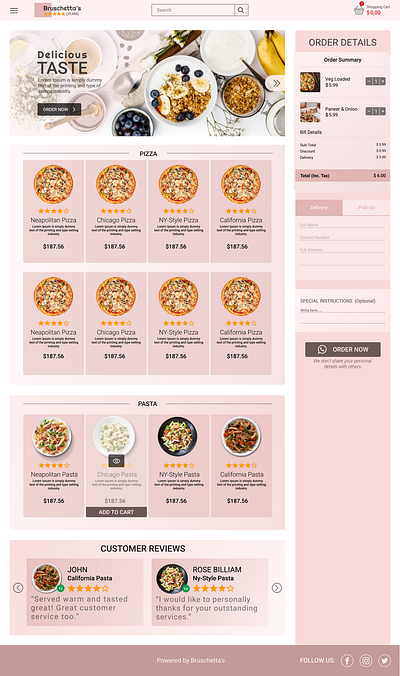 Food delivery web UI for Pizza Outlet branding design food graphic design logo online delivery pizza typography ui ui design web