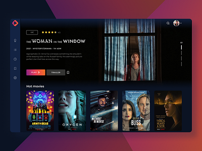 Online cinema animation app cinema design ui web