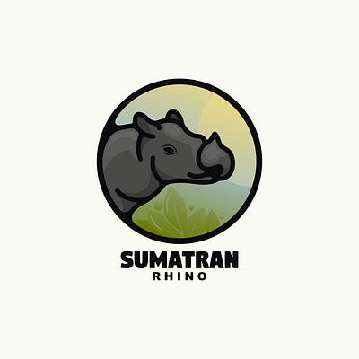 sumatran rhino animals animation branding design flat illustration logo rhino typography ui ux vector