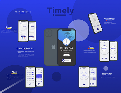 Timely - An Alarm App For Enthusiasts app design illustration ux